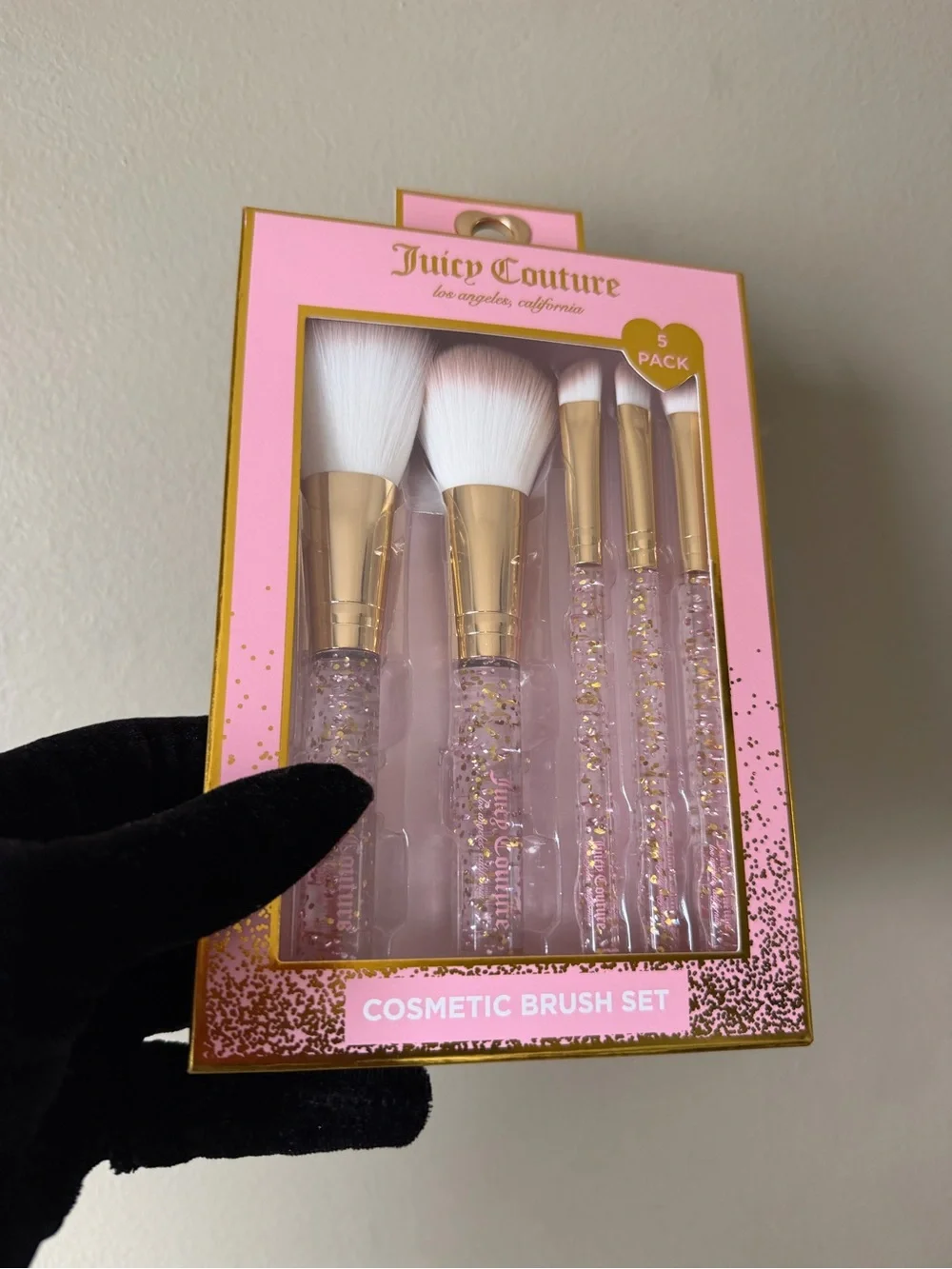 Juicy Couture Pink & Gold 5-Pack Cosmetic Brush Set.NWT